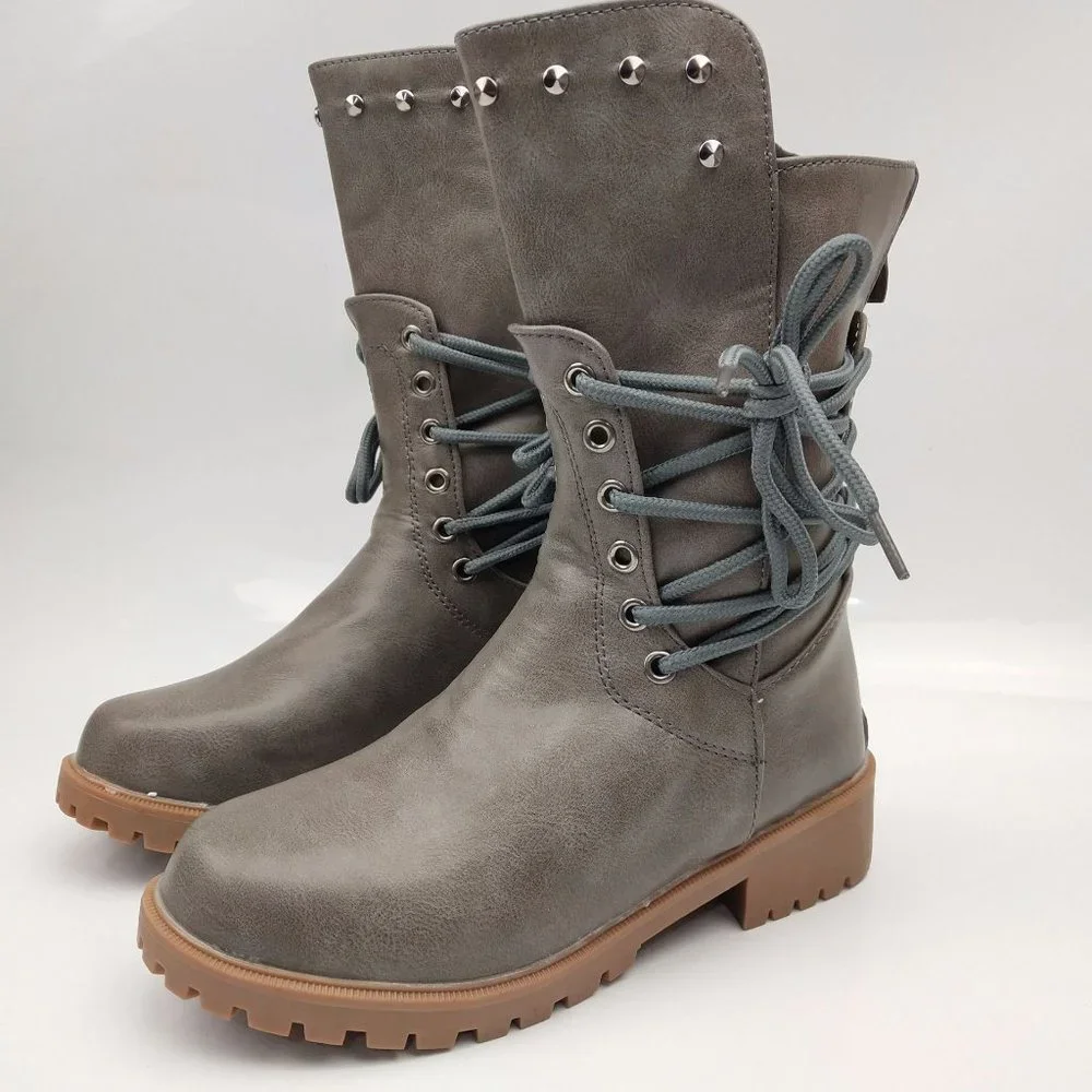 Studded Low Heel Rider Boots - Picture 6 of 6